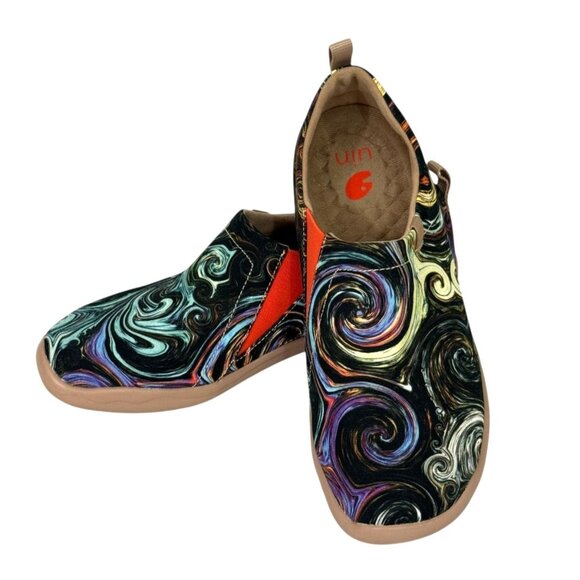 UIN Toledo Starry Night Artsy Light Canvas Slip On Shoes Comfort Womens Size 7.5 - Picture 1 of 11